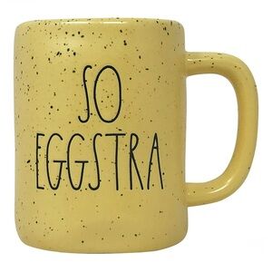Rae Dunn Mug So Eggstra Pastel Yellow Ceramic Coffee Cup 16 oz